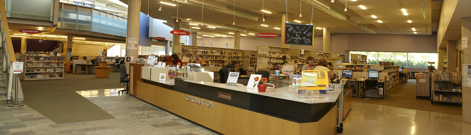 Front counter at the Ajax Public Library