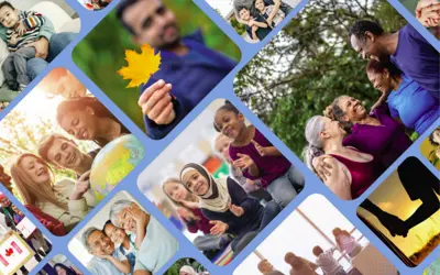 Cover of We All Belong Here showing different people enjoying their time in the community